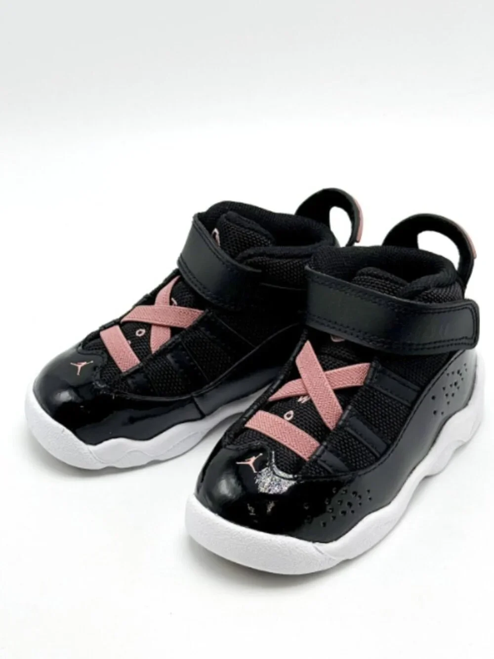 Nike Air Jordan 6 Rings (TD) Toddlers  Size 8C Black/White/Rust Pink